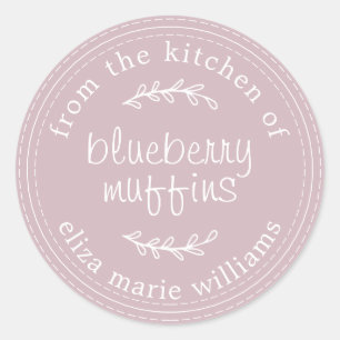 Sticker Rond Russe Moderne Produits Cuits Au Cuir Muffins Blueb