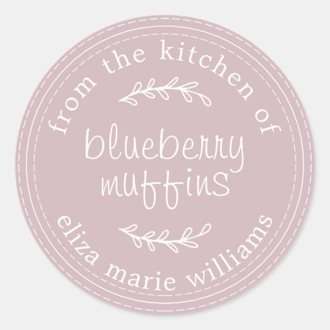 Sticker Rond Russe Moderne Produits Cuits Au Cuir Muffins Blueb (Devant)