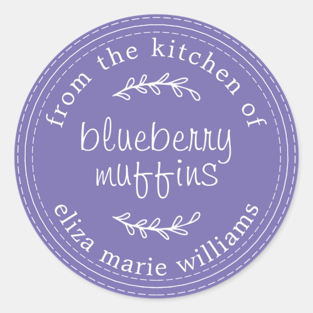 Sticker Rond Russe Moderne Produits Cuits Au Cuir Muffins Blueb (Devant)