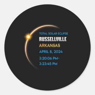 Sticker Rond Russellville Arkansas Total Solar Eclipse 2024