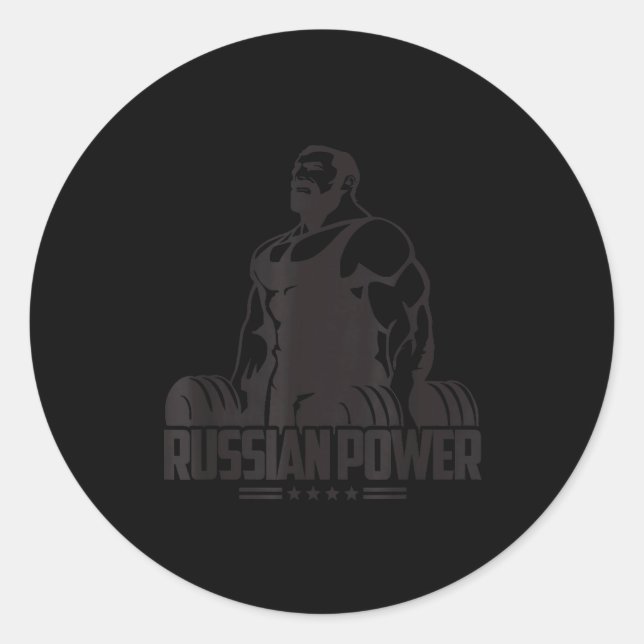 Sticker Rond Russian Wer Gym Fitness Russia Russian Bodybuildin (Devant)