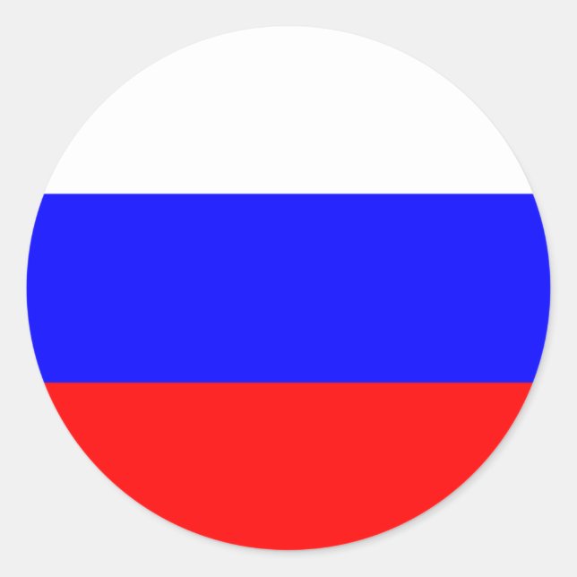 Sticker Rond Russie - Drapeau russe (Devant)