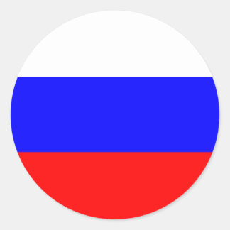 Sticker Rond Russie - Drapeau russe