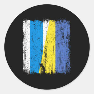 Sticker Rond Russie Libre Ukraine Drapeau Demi Drapeau Oppositi