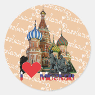Sticker Rond Russie - Russia Moscou