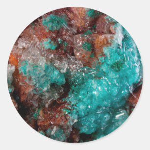 Sticker Rond Rust foncé et quartz Turquoise