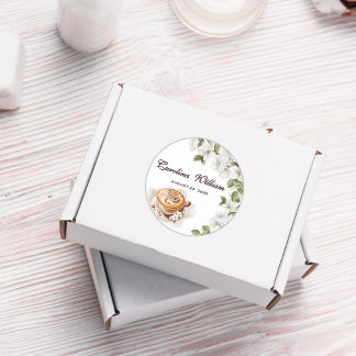 Sticker Rond Rustic Baby est en train de brasser le Baby shower