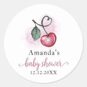 Sticker Rond Rustic Cherry Berry Sweethee Baby shower