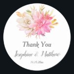 Sticker Rond Rustic Desert Succulents Merci Mariage<br><div class="desc">Ces autocollants de remerciement mariages ont des succulents d'aquarelle rustique. Personnalisez ces autocollants avec vos noms et votre date mariage. Cliquez sur le bouton "Personnaliser" pour plus d'options si vous devez changer la taille du texte ou si vous souhaitez ajouter du texte. Ces autocollants font partie d'une collection qui comprend...</div>