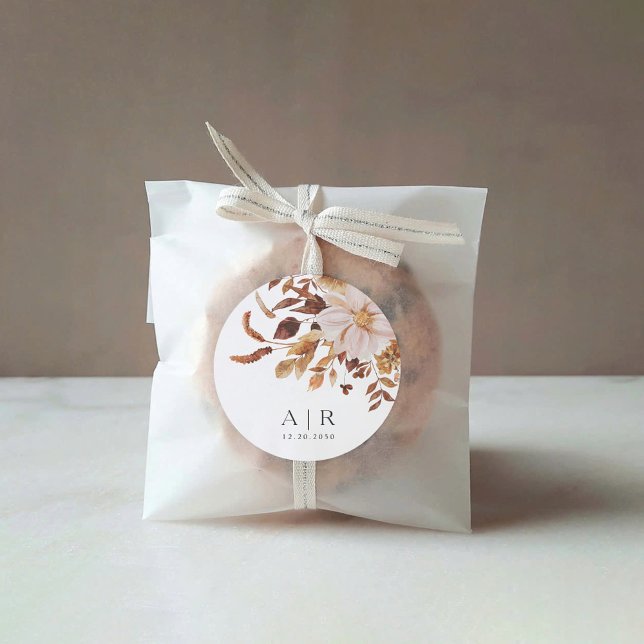 Sticker Rond Rustic Fall quitte Mariage (Créateur téléchargé)