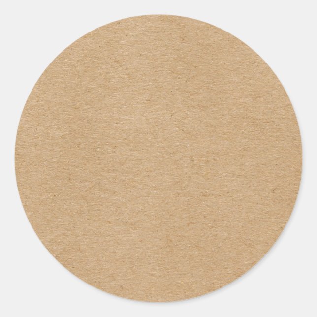 Sticker Rond Rustic Kraft Simple Bohème (Devant)