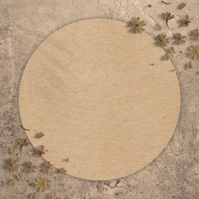 Sticker Rond Rustic Kraft Simple Élégant Bohème (Rustic Kraft Simple Stylish Boho Classic Round Sticker)
