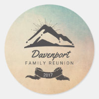 Rustic Mountain Illustration Réunion de famille