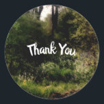 Sticker Rond Rustic Trail Floral Enchanted Forest Mariage<br><div class="desc">Éléments correspondants disponibles.</div>