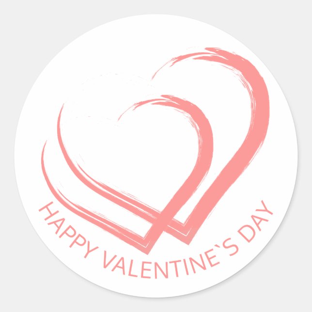 Sticker Rond Rustic Wood Valentine`s Day Two Rose Heart (Devant)