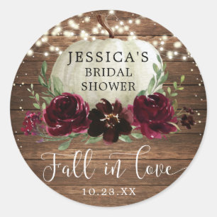 Sticker Rond Rustique Bois Bourgogne Citrouille Merci Favoriser