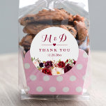 Sticker Rond Rustique Bourgogne Rouge Floral Monogramme Mariage<br><div class="desc">Ajoutez une touche personnalisée à vos faveurs de mariage avec ces élégants stickers monogrammes floraux bordeaux ! Ces autocollants présentent un beau design floral avec vos initiales dans un monogramme élégant. Parfaits pour ajouter à vos sacs ou boîtes cadeaux, ces autocollants impressionneront vos invités et les feront se sentir appréciés....</div>
