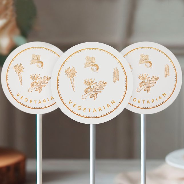 Sticker Rond Rustique Chic Fleur sauvage Végétarien choix de re (Créateur téléchargé)