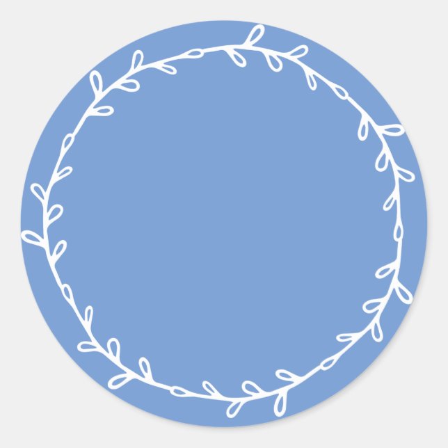 Sticker Rond Rustique Écriture Fleur de Bleuet Maison (Devant)