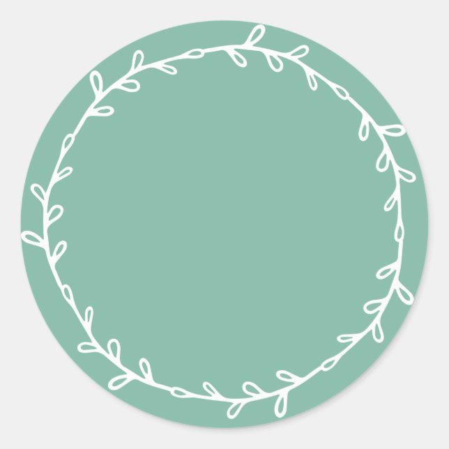 Sticker Rond Rustique Écriture Maison Poussiéreux Vert Jade (Devant)
