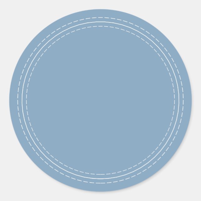 Sticker Rond Rustique Écriture Simple Bleu Crépuscule Fait Mais (Devant)