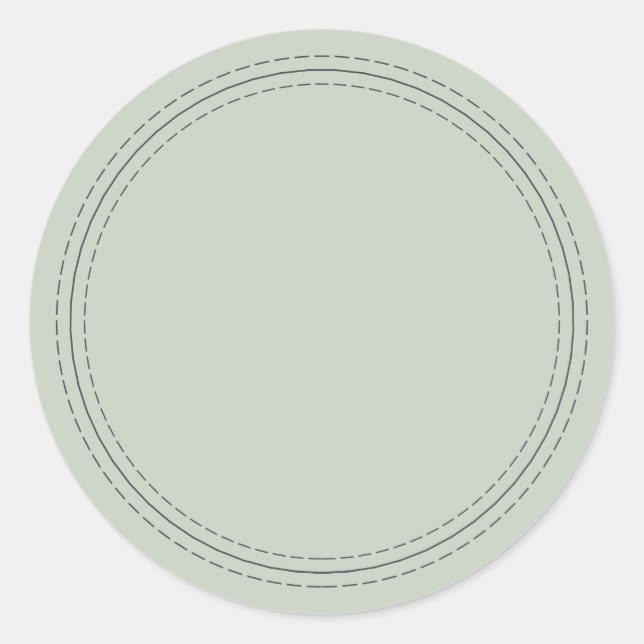 Sticker Rond Rustique Écriture Simple Pastel Vert Sur Mesure (Devant)