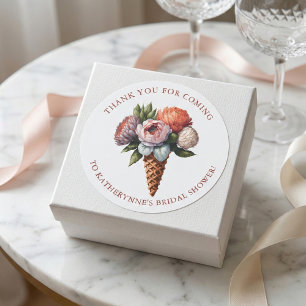 Sticker Rond Rustique Élégant Bohème Glace Mariage Remerciement