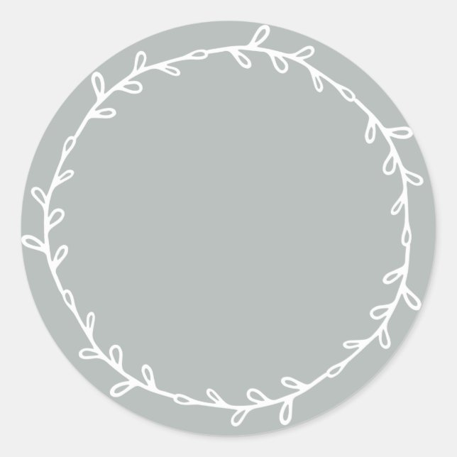 Sticker Rond Rustique fait maison gris tempête écriture (Devant)