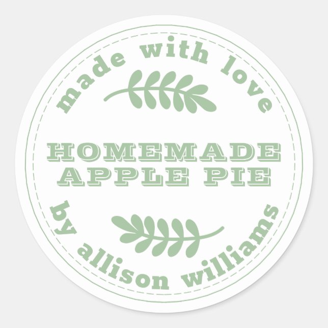 Sticker Rond Rustique fait maison Produits de boulangerie Pomme (Devant)