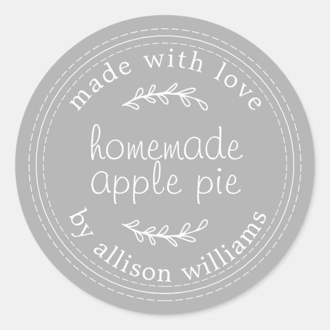 Sticker Rond Rustique fait maison Produits de boulangerie Pomme (Devant)