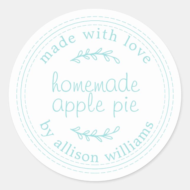 Sticker Rond Rustique fait maison Produits de boulangerie Pomme (Devant)