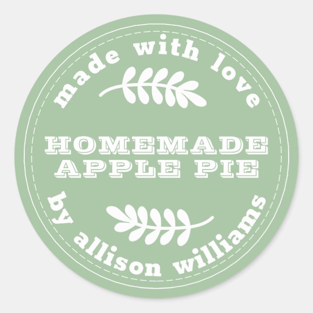 Sticker Rond Rustique fait maison Produits de boulangerie Pomme (Devant)