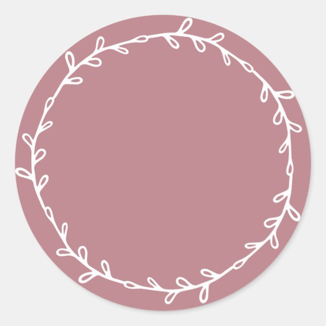 Sticker Rond Rustique Fait Maison Rose Poussiéreuse Écrivez Des (Devant)