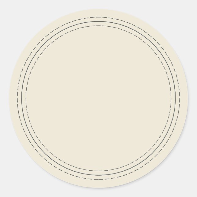 Sticker Rond Rustique fait maison simple écrit sur blanc antiqu (Devant)