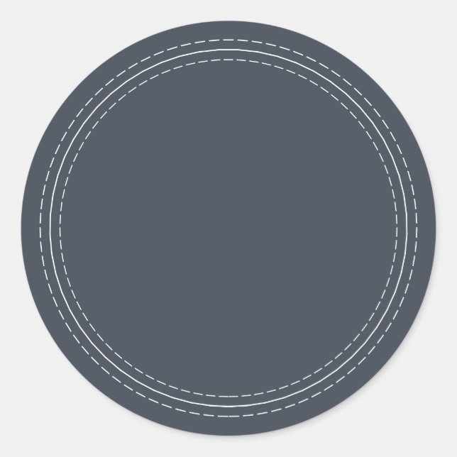 Sticker Rond Rustique fait maison simple écriture sur fond bleu (Devant)