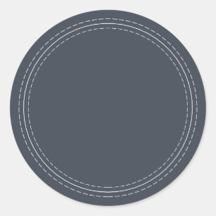 Sticker Rond Rustique fait maison simple écriture sur fond bleu