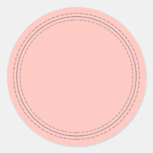Sticker Rond Rustique fait maison simple Pastel rose Écrire sur