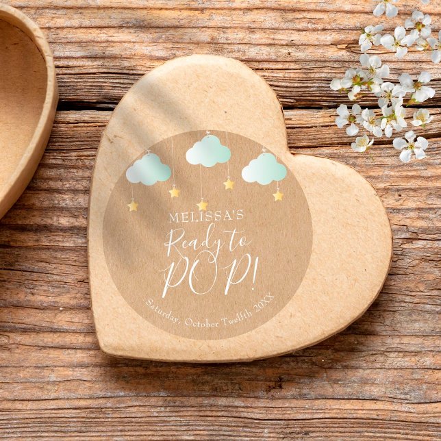 Sticker Rond Rustique Kraft Twinkle Twinkle Prêt À POP (Créateur téléchargé)