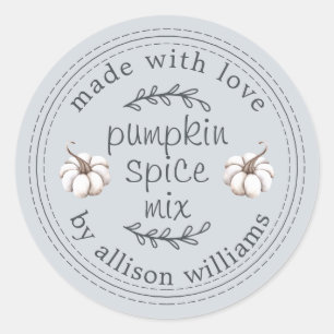 Sticker Rond Rustique maison Citrouille épice Mix Bleu