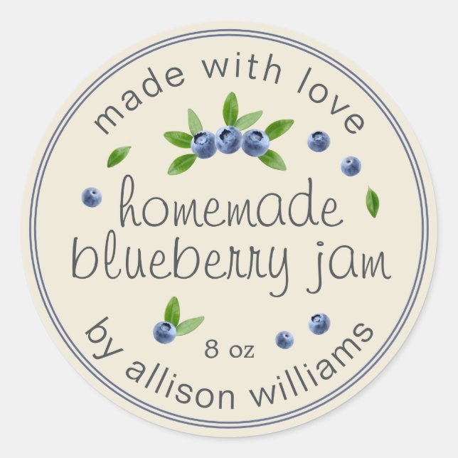 Sticker Rond Rustique maison confiture de bleuets Canning Antiq (Devant)
