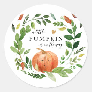 Sticker Rond Rustique Petite Citrouille Favoriser Tags Automne