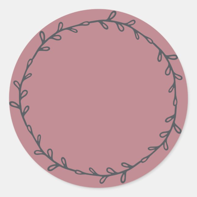 Sticker Rond Rustique Rose Poussiéreuse Homémade Écrivez Dessus (Devant)