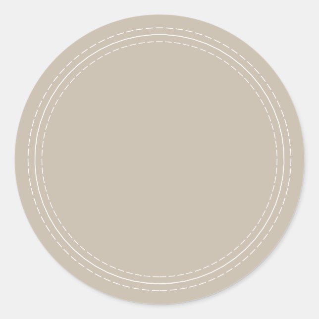 Sticker Rond Rustique Simple Galet Gris Écrire Sur (Devant)