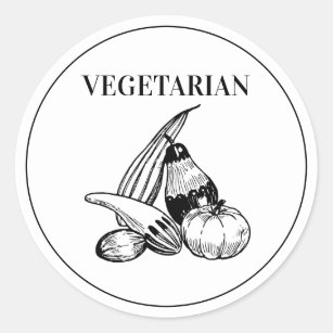 Sticker Rond Rustique végétarien Mariage choix de repas