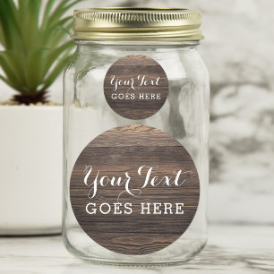 Sticker Rond Rustique Vintage Bois élégant Country Farm Boutiqu