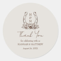 Rustique Western Boho Horseshoe Mariage Merci