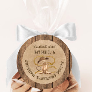 Sticker Rond Rustique western cowboy vous êtes recherché