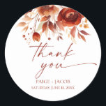 Sticker Rond Rusty Burgundy Brown Floral Flower Wedding<br><div class="desc">These are Rusty Burgundy Brown Floral Flower Wedding Party Favor Stickers!</div>