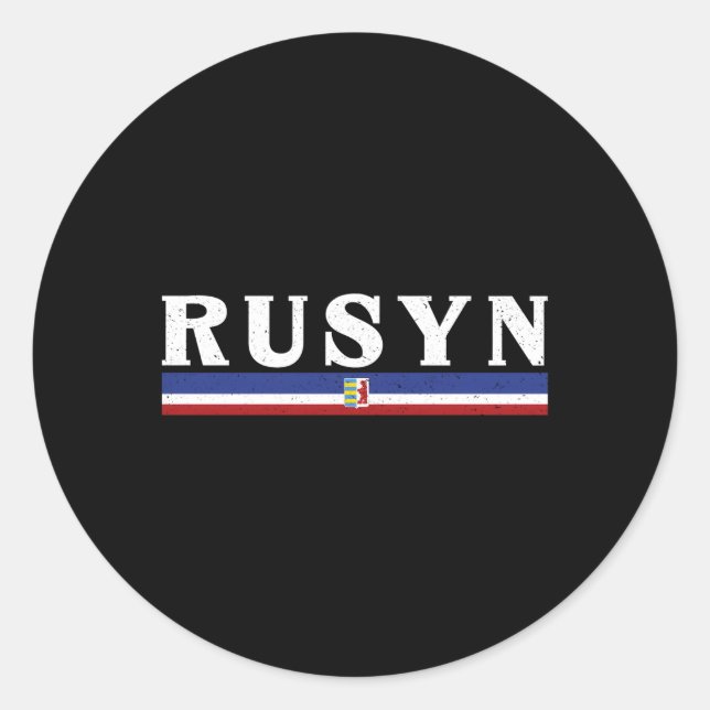Sticker Rond Rusyn Carpatho Diaspora ethnique slave Carpates R (Devant)