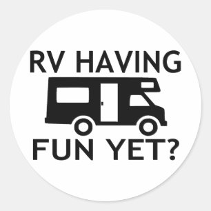 Sticker Rond Rv ayant l'amusement pourtant le jeu de mots drôl